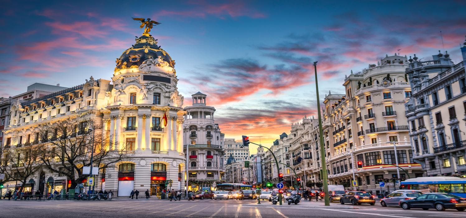 Gran Vía boulevard in Madrid, Spain