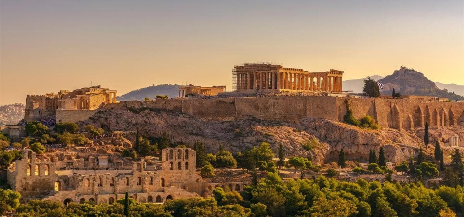 The Acropolis overlooking Athens, Greece
