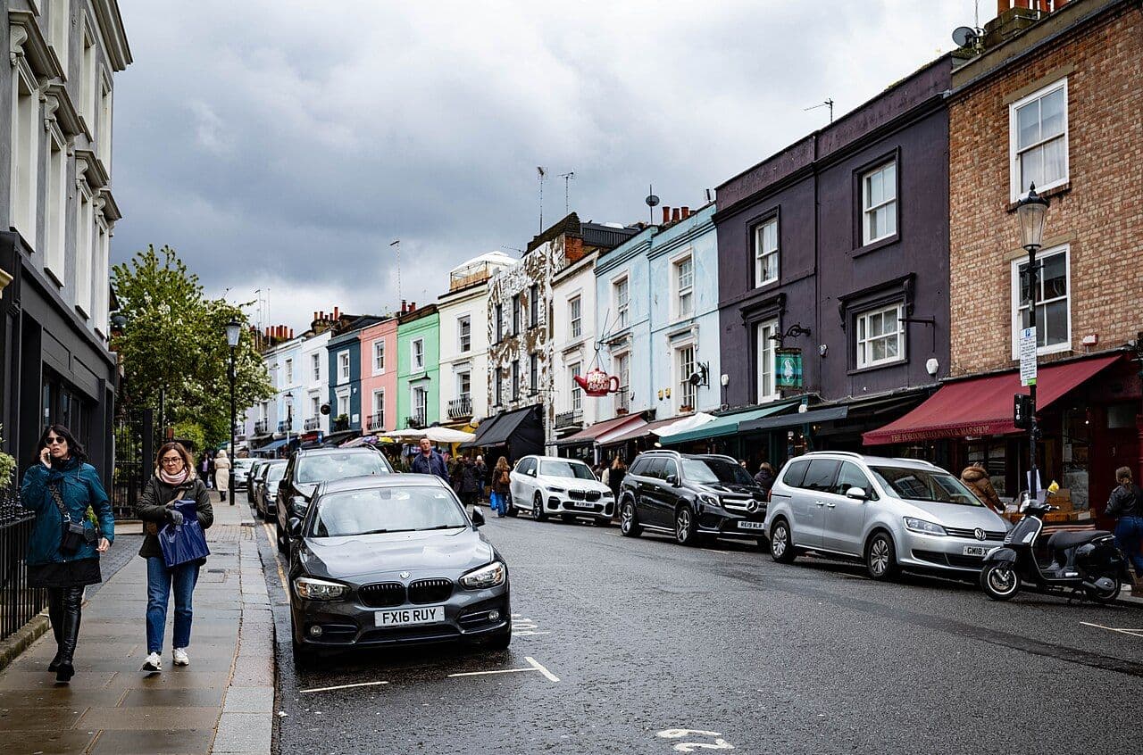 Portobello Road en Notting Hill, Londres